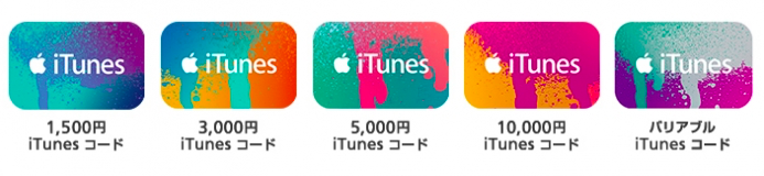 iTunesコード額面